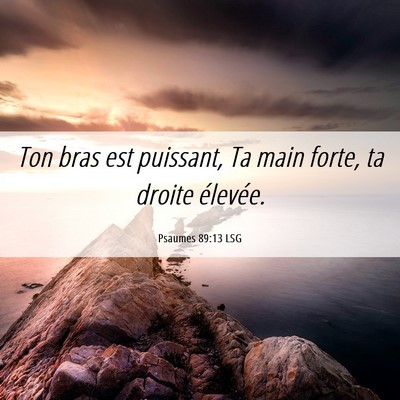 Picture 06 - Psaumes 89:13 LSG - Ton bras est puissant, Ta main forte, ta droite - Bible Verse Picture