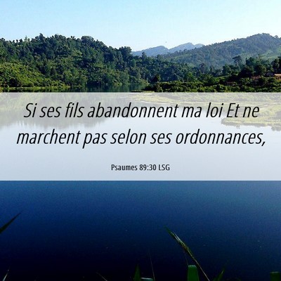 Picture 06 - Psaumes 89:30 LSG - Si ses fils abandonnent ma loi Et ne marchent pas - Bible Verse Picture