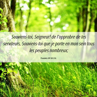 Picture 06 - Psaumes 89:50 LSG - Souviens-toi, Seigneur! de l'opprobre de tes - Bible Verse Picture
