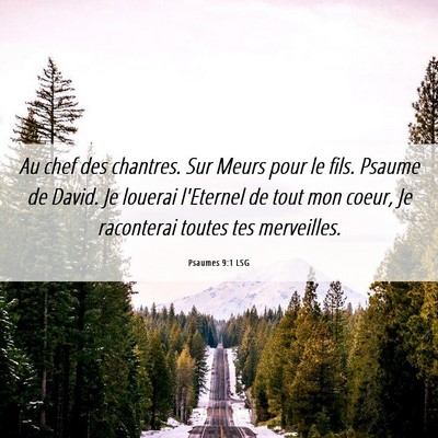 Picture 06 - Psaumes 9:1 LSG - Au chef des chantres. Sur Meurs pour le fils. - Bible Verse Picture