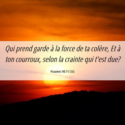 Picture 06 - Psaumes 90:11 LSG - Qui prend garde à la force de ta colère, Et à - Bible Verse Picture