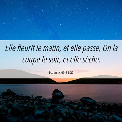 Picture 06 - Psaumes 90:6 LSG - Elle fleurit le matin, et elle passe, On la coupe - Bible Verse Picture