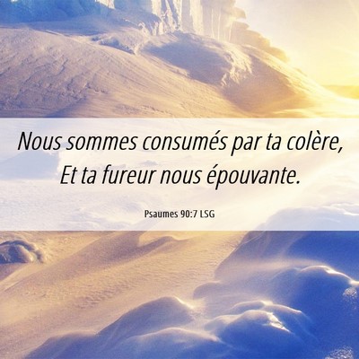 Picture 06 - Psaumes 90:7 LSG - Nous sommes consumés par ta colère, Et ta - Bible Verse Picture