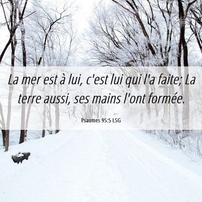 Picture 06 - Psaumes 95:5 LSG - La mer est à lui, c'est lui qui l'a faite; La - Bible Verse Picture