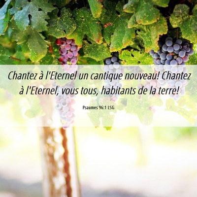 Picture 06 - Psaumes 96:1 LSG - Chantez à l'Eternel un cantique nouveau! Chantez - Bible Verse Picture