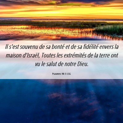 Picture 06 - Psaumes 98:3 LSG - Il s'est souvenu de sa bonté et de sa fidélité - Bible Verse Picture