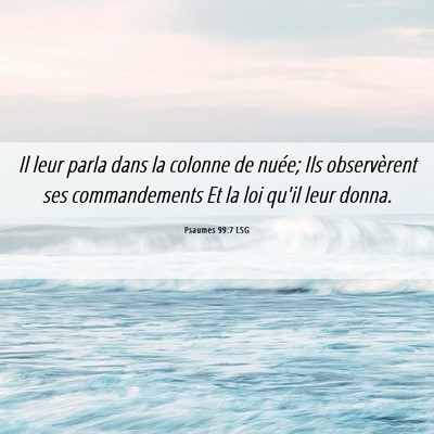 Picture 06 - Psaumes 99:7 LSG - Il leur parla dans la colonne de nuée; Ils - Bible Verse Picture