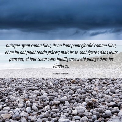Picture 06 - Romains 1:21 LSG - puisque ayant connu Dieu, ils ne l'ont point - Bible Verse Picture