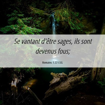 Picture 06 - Romains 1:22 LSG - Se vantant d'être sages, ils sont devenus - Bible Verse Picture