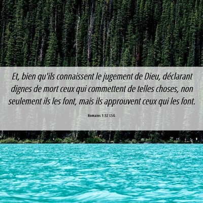 Picture 06 - Romains 1:32 LSG - Et, bien qu'ils connaissent le jugement de Dieu, - Bible Verse Picture