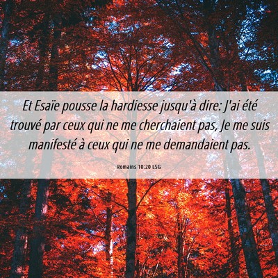 Picture 06 - Romains 10:20 LSG - Et Esaïe pousse la hardiesse jusqu'à dire: J'ai - Bible Verse Picture