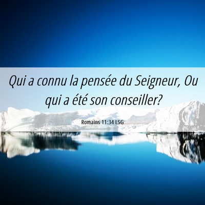 Picture 06 - Romains 11:34 LSG - Qui a connu la pensée du Seigneur, Ou qui a - Bible Verse Picture