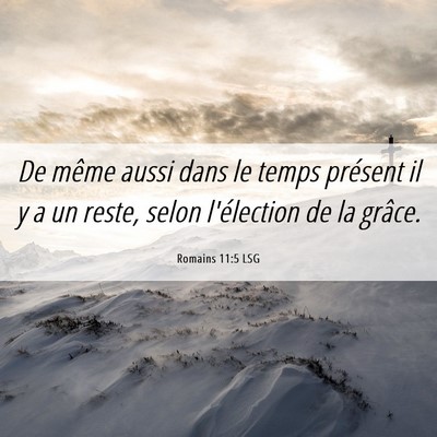 Picture 06 - Romains 11:5 LSG - De même aussi dans le temps présent il y a un - Bible Verse Picture