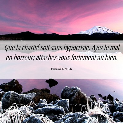 Picture 06 - Romains 12:9 LSG - Que la charité soit sans hypocrisie. Ayez le mal - Bible Verse Picture