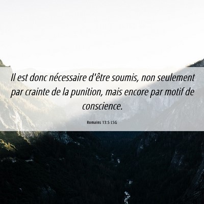 Picture 06 - Romains 13:5 LSG - Il est donc nécessaire d'être soumis, non - Bible Verse Picture