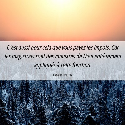 Picture 06 - Romains 13:6 LSG - C'est aussi pour cela que vous payez les impôts. - Bible Verse Picture