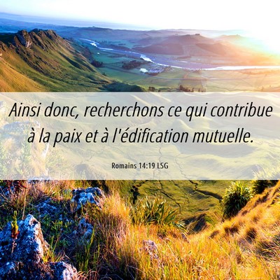 Picture 06 - Romains 14:19 LSG - Ainsi donc, recherchons ce qui contribue à la - Bible Verse Picture