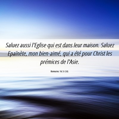 Picture 06 - Romains 16:5 LSG - Saluez aussi l'Eglise qui est dans leur maison. - Bible Verse Picture