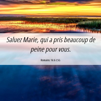 Picture 06 - Romains 16:6 LSG - Saluez Marie, qui a pris beaucoup de peine pour - Bible Verse Picture