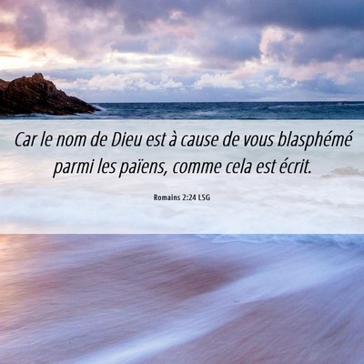 Picture 06 - Romains 2:24 LSG - Car le nom de Dieu est à cause de vous - Bible Verse Picture
