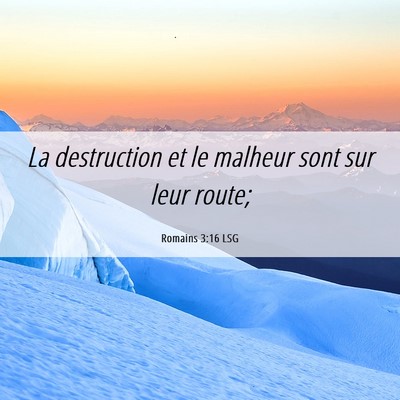 Picture 06 - Romains 3:16 LSG - La destruction et le malheur sont sur leur - Bible Verse Picture