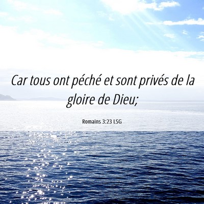 Picture 06 - Romains 3:23 LSG - Car tous ont péché et sont privés de la gloire - Bible Verse Picture