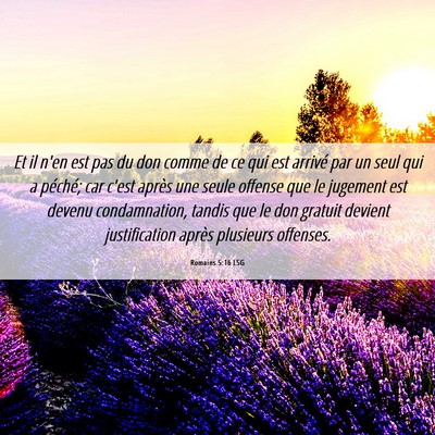 Picture 06 - Romains 5:16 LSG - Et il n'en est pas du don comme de ce qui est - Bible Verse Picture