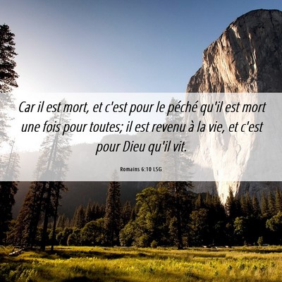 Picture 06 - Romains 6:10 LSG - Car il est mort, et c'est pour le péché qu'il - Bible Verse Picture