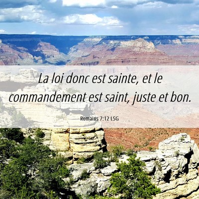Picture 06 - Romains 7:12 LSG - La loi donc est sainte, et le commandement est - Bible Verse Picture