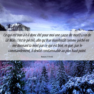 Picture 06 - Romains 7:13 LSG - Ce qui est bon a-t-il donc été pour moi une - Bible Verse Picture