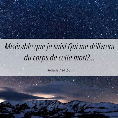 Picture 06 - Romains 7:24 LSG - Misérable que je suis! Qui me délivrera du - Bible Verse Picture