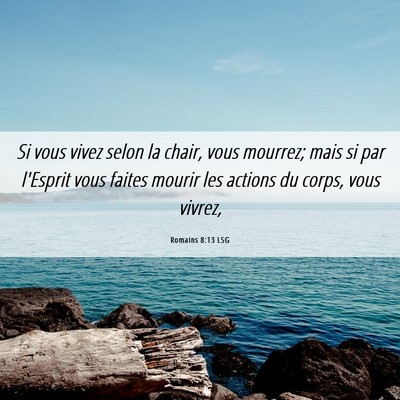 Picture 06 - Romains 8:13 LSG - Si vous vivez selon la chair, vous mourrez; mais - Bible Verse Picture