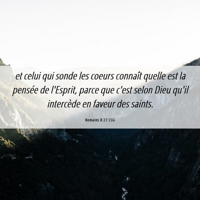 Picture 06 - Romains 8:27 LSG - et celui qui sonde les coeurs connaît quelle est - Bible Verse Picture
