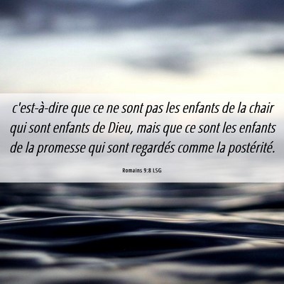 Picture 06 - Romains 9:8 LSG - c'est-à-dire que ce ne sont pas les enfants de - Bible Verse Picture