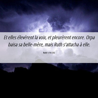Picture 06 - Ruth 1:14 LSG - Et elles élevèrent la voix, et pleurèrent - Bible Verse Picture