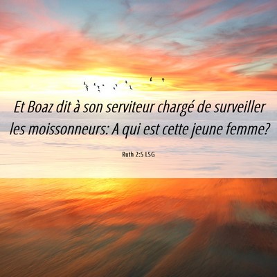 Picture 06 - Ruth 2:5 LSG - Et Boaz dit à son serviteur chargé de - Bible Verse Picture