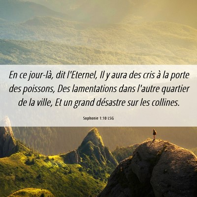 Picture 06 - Sophonie 1:10 LSG - En ce jour-là, dit l'Eternel, Il y aura des cris - Bible Verse Picture