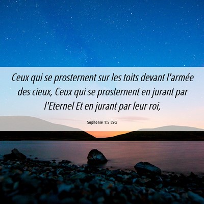 Picture 06 - Sophonie 1:5 LSG - Ceux qui se prosternent sur les toits devant - Bible Verse Picture