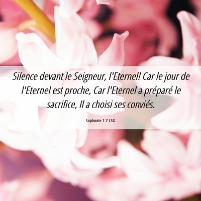 Picture 06 - Sophonie 1:7 LSG - Silence devant le Seigneur, l'Eternel! Car le - Bible Verse Picture