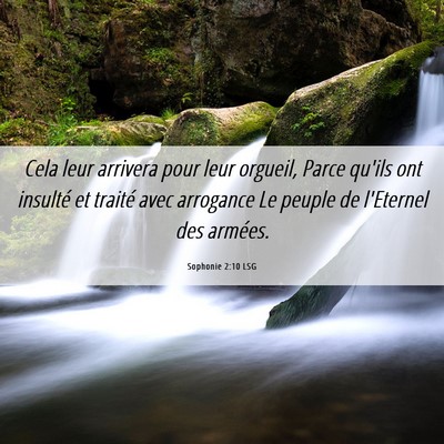 Picture 06 - Sophonie 2:10 LSG - Cela leur arrivera pour leur orgueil, Parce - Bible Verse Picture
