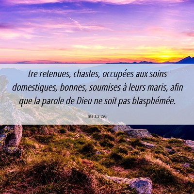 Picture 06 - Tite 2:5 LSG - tre retenues, chastes, occupées aux soins - Bible Verse Picture