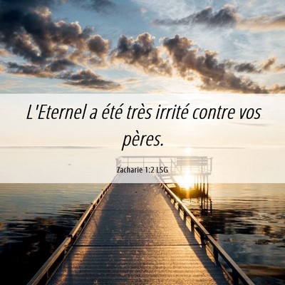 Picture 06 - Zacharie 1:2 LSG - L'Eternel a été très irrité contre vos - Bible Verse Picture