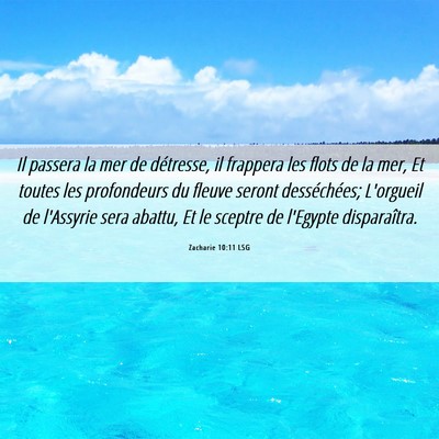 Picture 06 - Zacharie 10:11 LSG - Il passera la mer de détresse, il frappera les - Bible Verse Picture