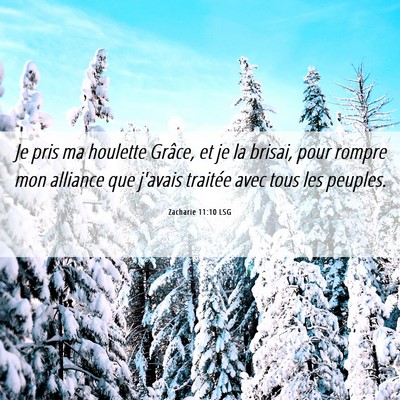 Picture 06 - Zacharie 11:10 LSG - Je pris ma houlette Grâce, et je la brisai, pour - Bible Verse Picture