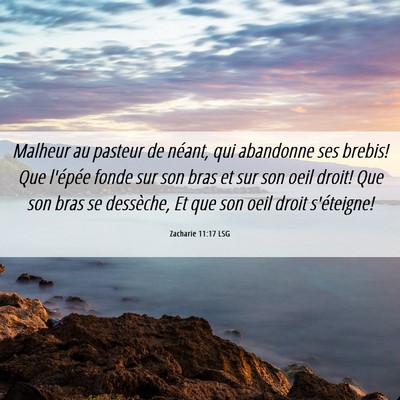 Picture 06 - Zacharie 11:17 LSG - Malheur au pasteur de néant, qui abandonne ses - Bible Verse Picture