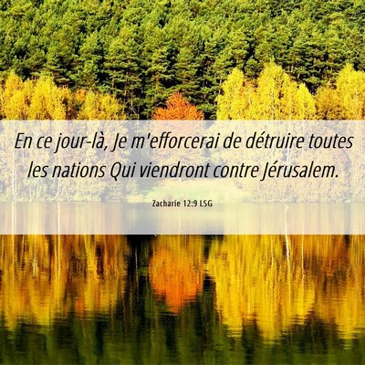 Picture 06 - Zacharie 12:9 LSG - En ce jour-là, Je m'efforcerai de détruire - Bible Verse Picture