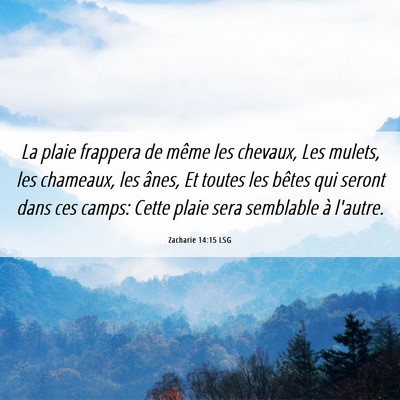 Picture 06 - Zacharie 14:15 LSG - La plaie frappera de même les chevaux, Les - Bible Verse Picture