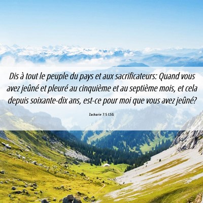 Picture 06 - Zacharie 7:5 LSG - Dis à tout le peuple du pays et aux - Bible Verse Picture