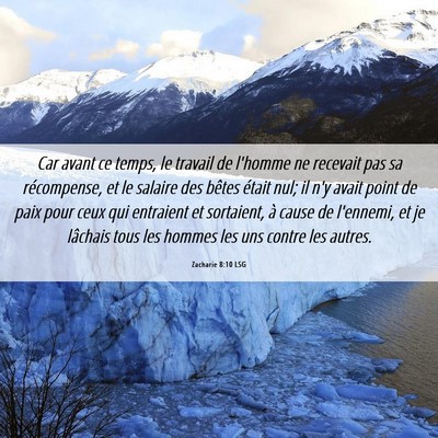 Picture 06 - Zacharie 8:10 LSG - Car avant ce temps, le travail de l'homme ne - Bible Verse Picture