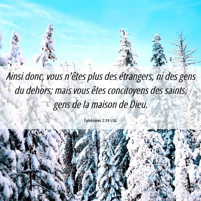 Picture 06 - Éphésiens 2:19 LSG - Ainsi donc, vous n'êtes plus des étrangers, ni - Bible Verse Picture